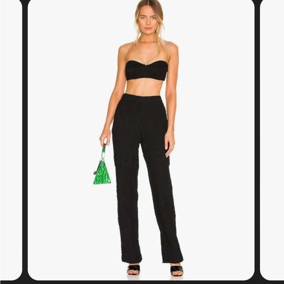 NBD Lilah Crop Top Size Medium Black - Picture 2 of 8